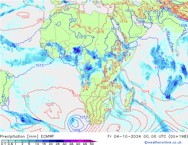 Precipitation ECMWF Fr 04.10.2024 06 UTC