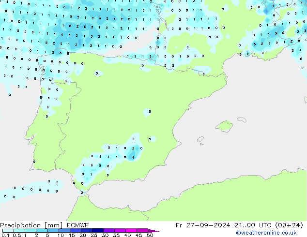 осадки ECMWF пт 27.09.2024 00 UTC