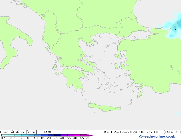 Precipitation ECMWF We 02.10.2024 06 UTC