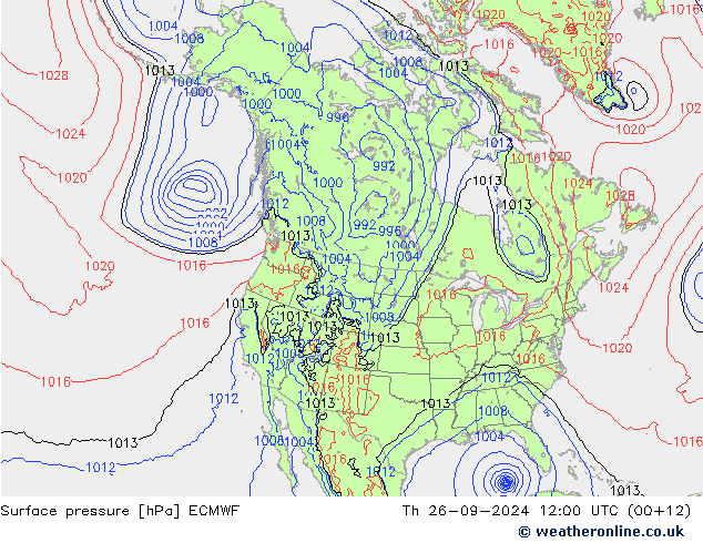 Bodendruck ECMWF Do 26.09.2024 12 UTC