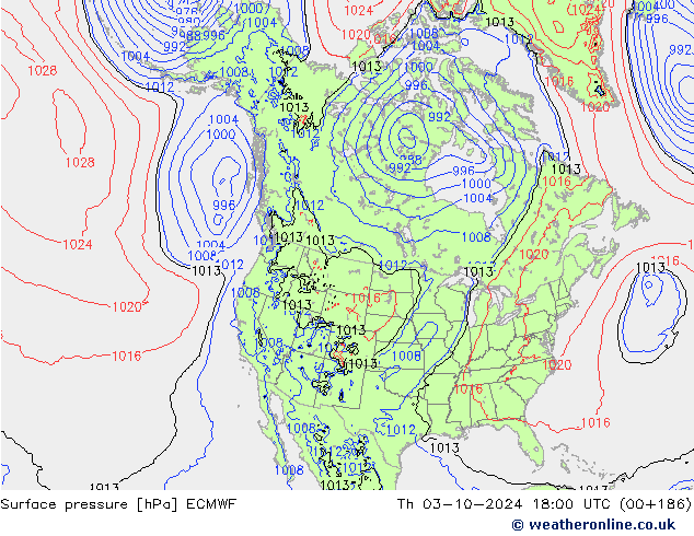 Bodendruck ECMWF Do 03.10.2024 18 UTC