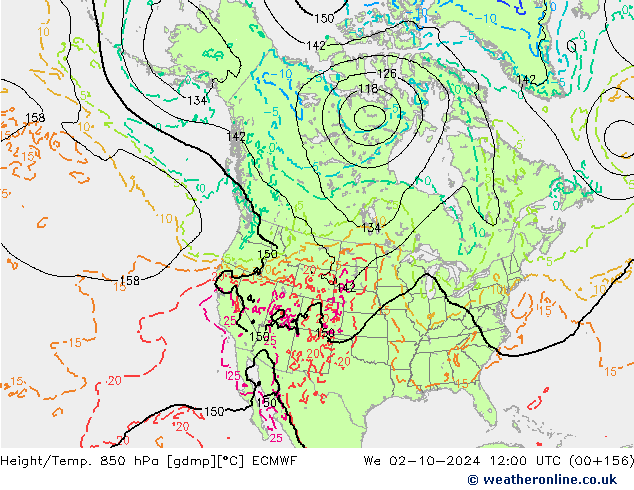 Z500/Regen(+SLP)/Z850 ECMWF wo 02.10.2024 12 UTC