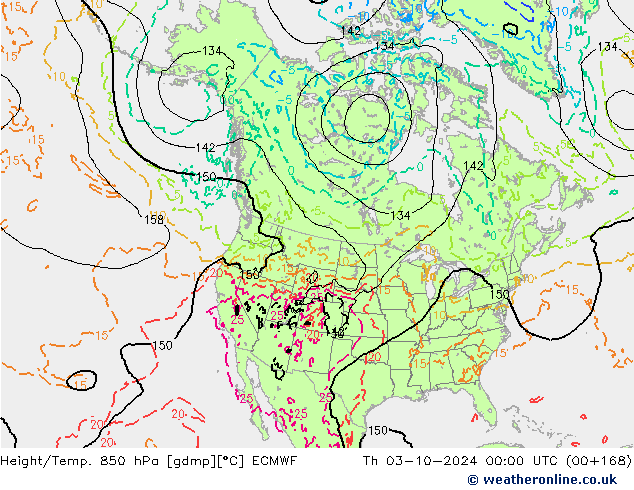 Z500/Rain (+SLP)/Z850 ECMWF Th 03.10.2024 00 UTC