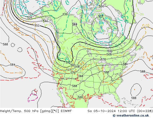 Z500/Rain (+SLP)/Z850 ECMWF сб 05.10.2024 12 UTC