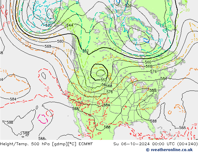 Height/Temp. 500 hPa ECMWF Ne 06.10.2024 00 UTC