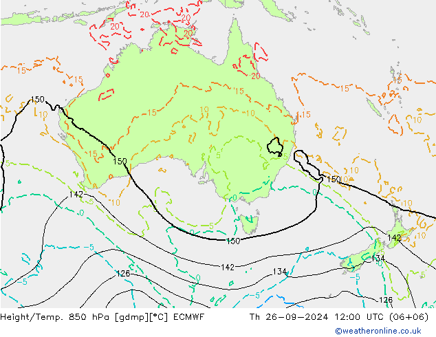 Z500/Rain (+SLP)/Z850 ECMWF jeu 26.09.2024 12 UTC