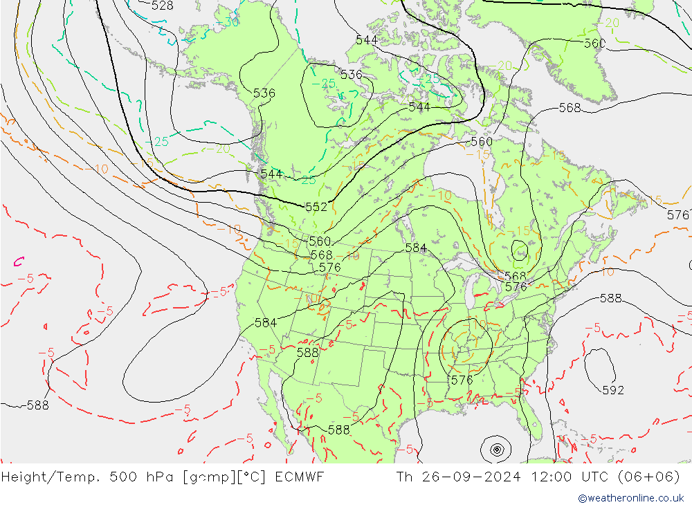 Z500/Rain (+SLP)/Z850 ECMWF чт 26.09.2024 12 UTC