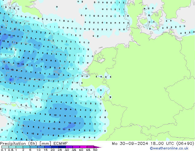 Z500/Rain (+SLP)/Z850 ECMWF Mo 30.09.2024 00 UTC