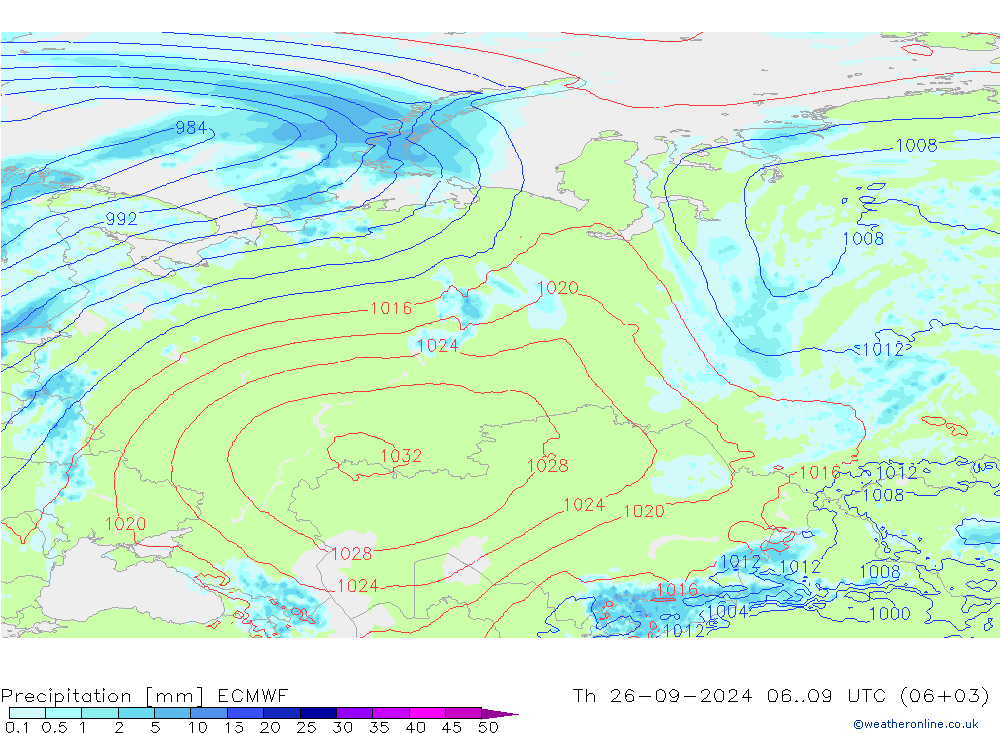 Precipitation ECMWF Th 26.09.2024 09 UTC