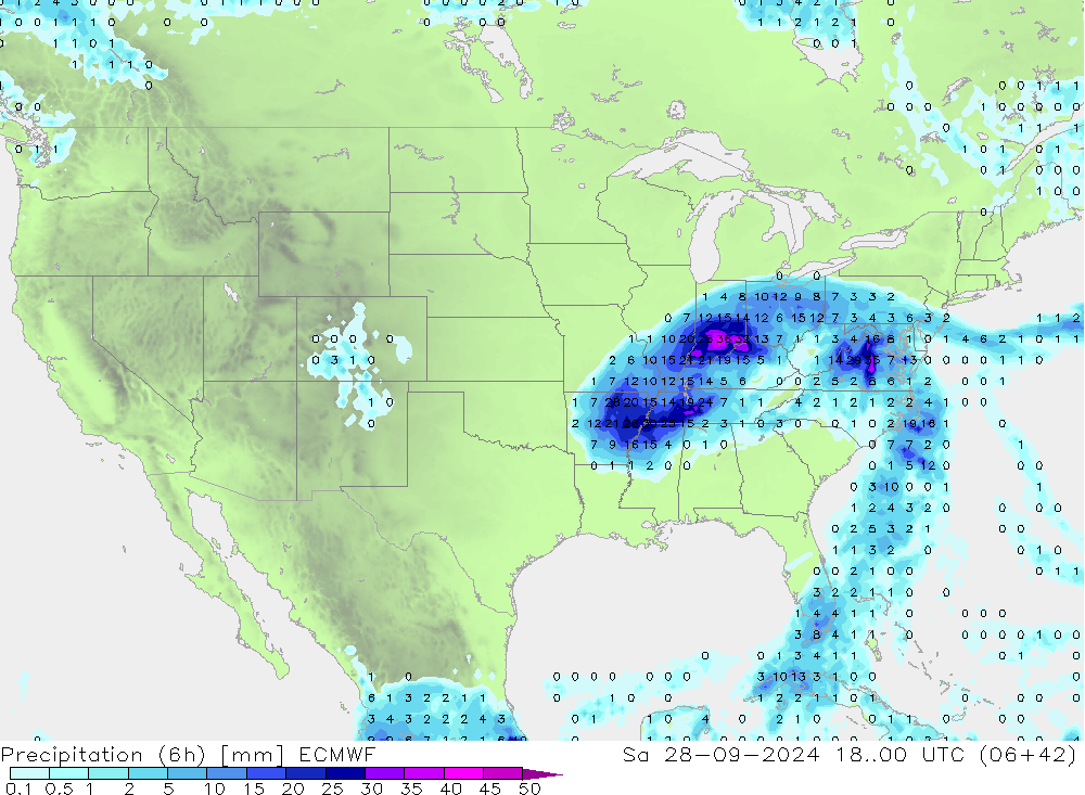 Z500/Regen(+SLP)/Z850 ECMWF za 28.09.2024 00 UTC