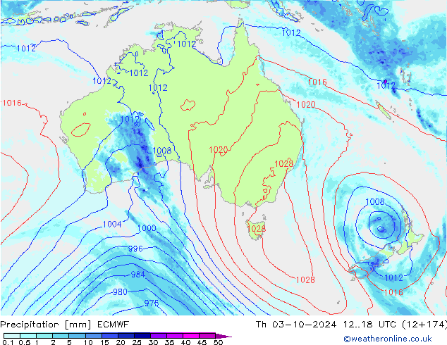 Precipitation ECMWF Th 03.10.2024 18 UTC