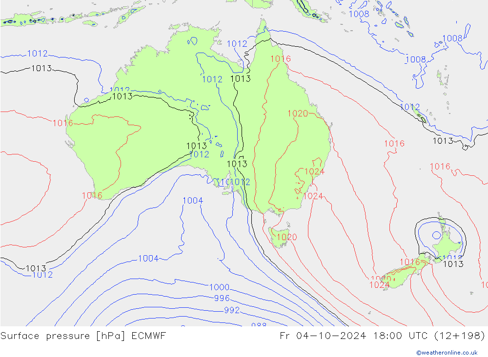 Surface pressure ECMWF Fr 04.10.2024 18 UTC