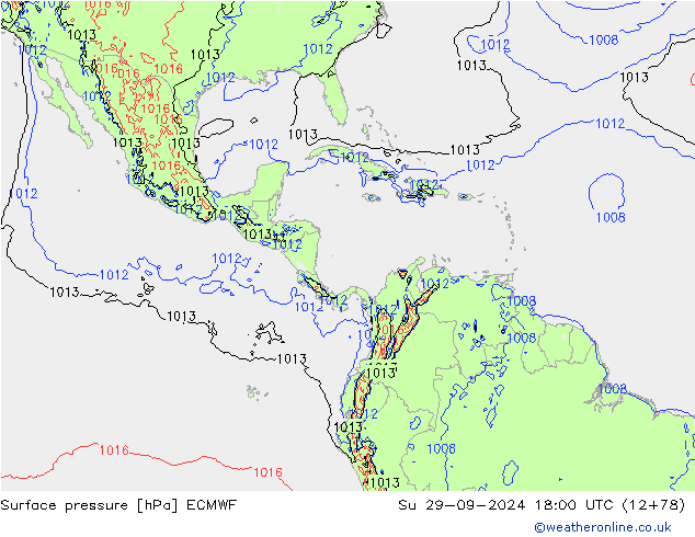 ciśnienie ECMWF nie. 29.09.2024 18 UTC