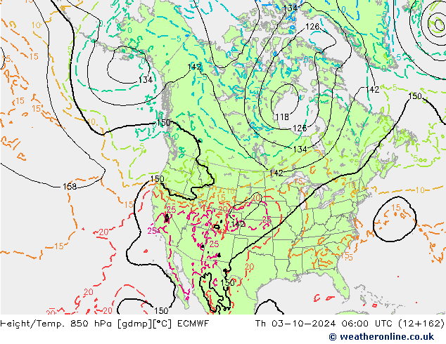 Z500/Rain (+SLP)/Z850 ECMWF czw. 03.10.2024 06 UTC