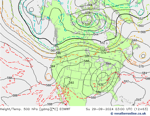 Height/Temp. 500 hPa ECMWF Dom 29.09.2024 03 UTC