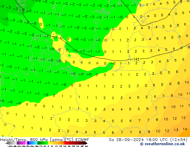 Z500/Rain (+SLP)/Z850 ECMWF Sa 28.09.2024 18 UTC