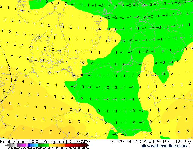 Z500/Rain (+SLP)/Z850 ECMWF пн 30.09.2024 06 UTC