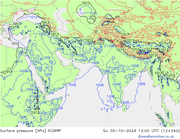 Bodendruck ECMWF So 06.10.2024 12 UTC