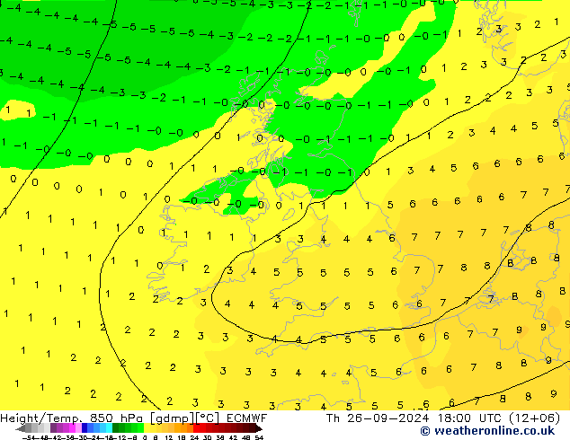 Z500/Rain (+SLP)/Z850 ECMWF Do 26.09.2024 18 UTC