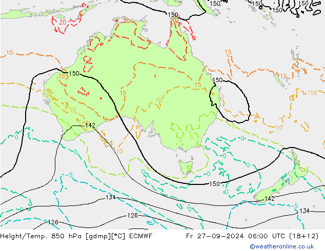 Z500/Rain (+SLP)/Z850 ECMWF ven 27.09.2024 06 UTC