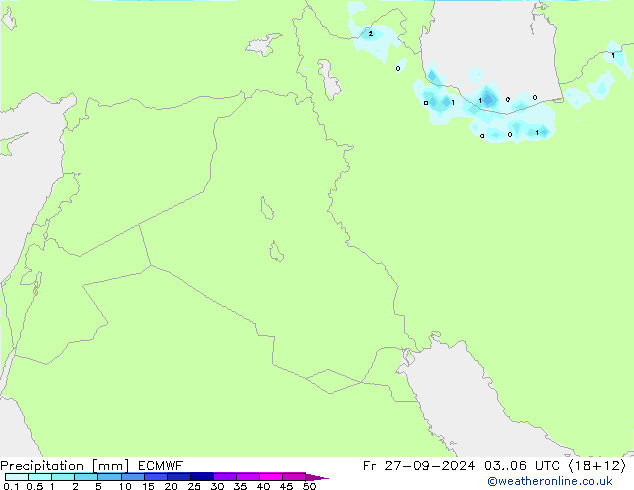 Yağış ECMWF Cu 27.09.2024 06 UTC