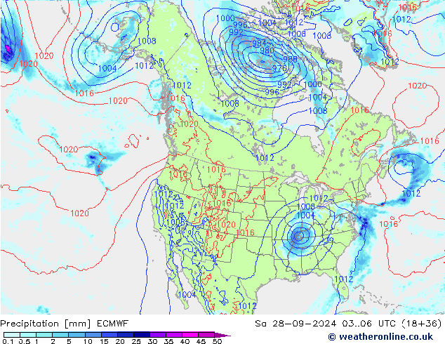 Neerslag ECMWF za 28.09.2024 06 UTC