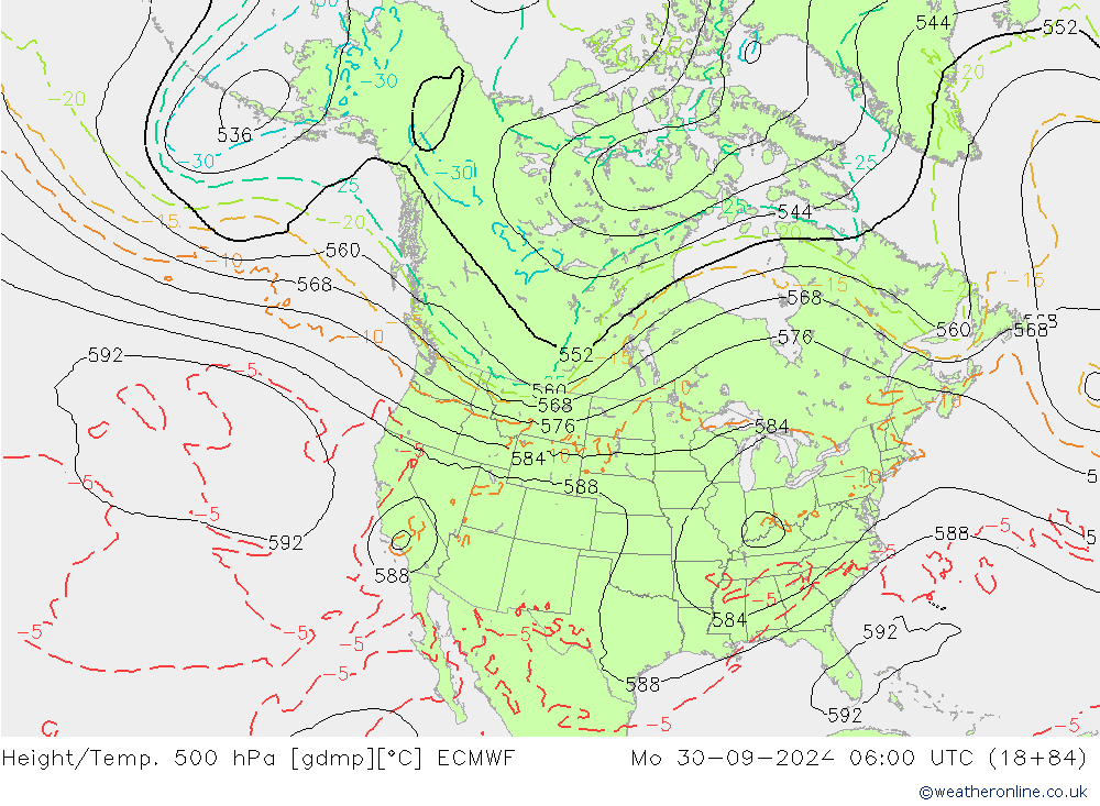 Z500/Rain (+SLP)/Z850 ECMWF lun 30.09.2024 06 UTC