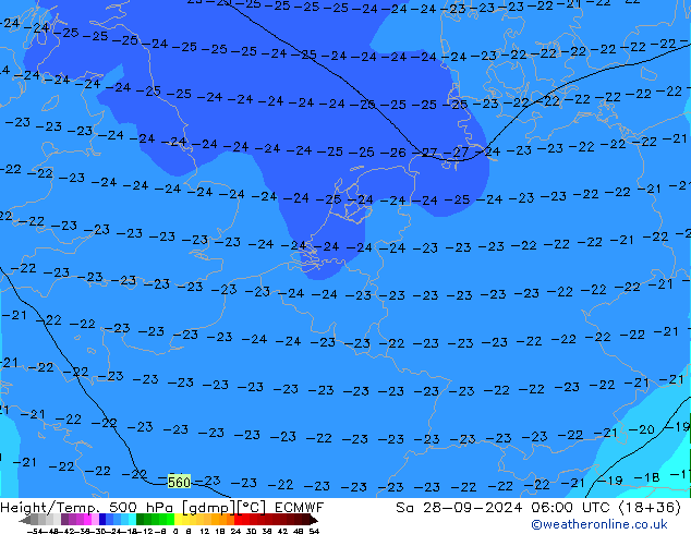 Z500/Regen(+SLP)/Z850 ECMWF za 28.09.2024 06 UTC