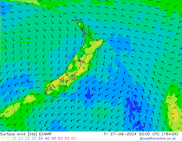  10 m ECMWF  27.09.2024 00 UTC