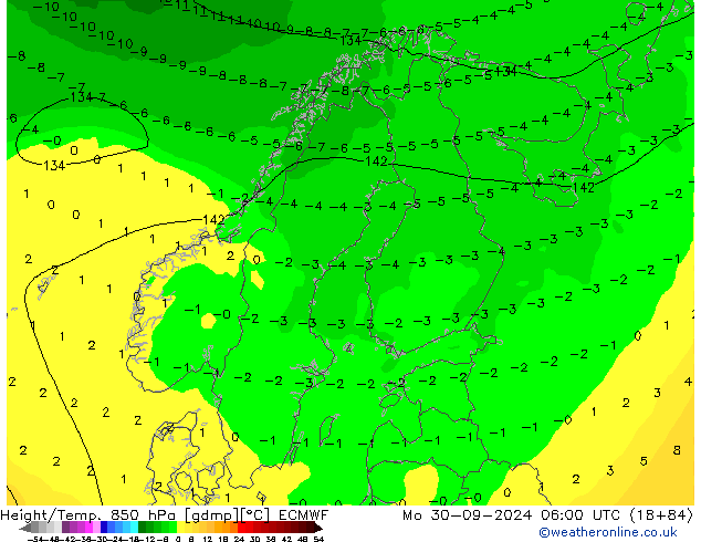 Z500/Rain (+SLP)/Z850 ECMWF  30.09.2024 06 UTC