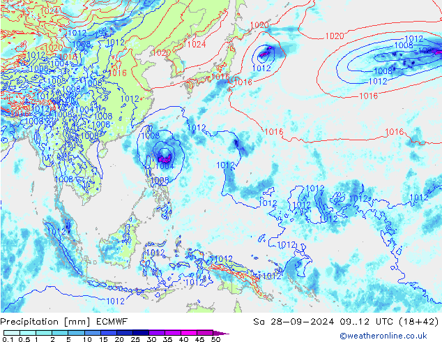 Précipitation ECMWF sam 28.09.2024 12 UTC