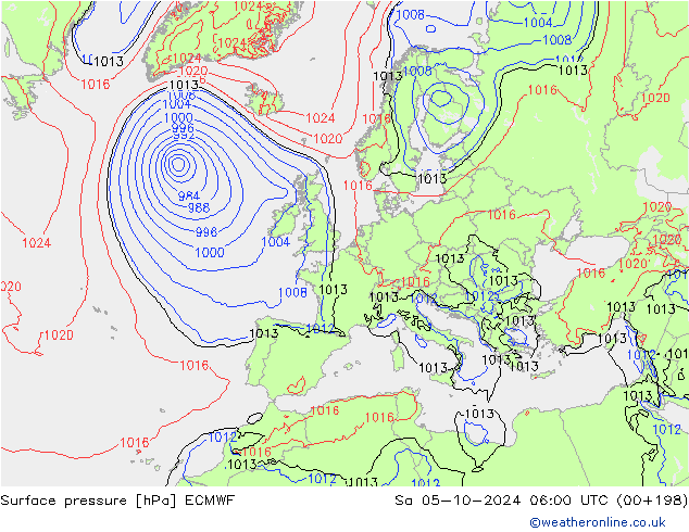 Luchtdruk (Grond) ECMWF za 05.10.2024 06 UTC