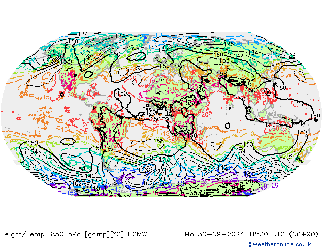 Z500/Rain (+SLP)/Z850 ECMWF lun 30.09.2024 18 UTC