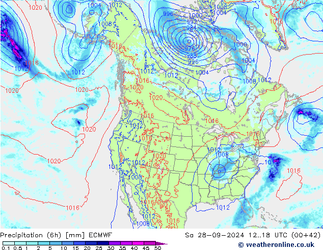 Z500/Rain (+SLP)/Z850 ECMWF Sa 28.09.2024 18 UTC