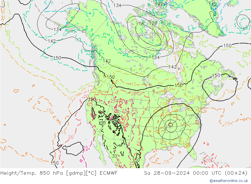 Z500/Rain (+SLP)/Z850 ECMWF 星期六 28.09.2024 00 UTC