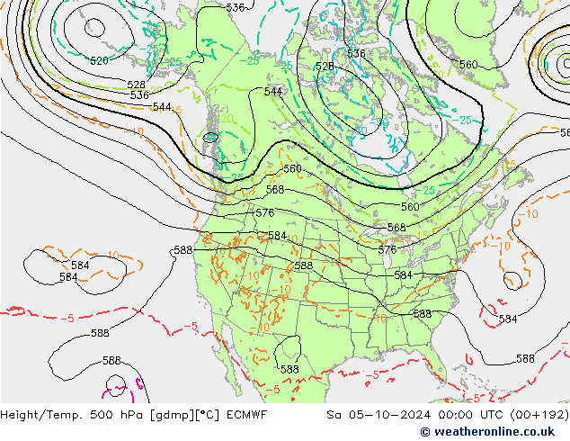 Z500/Regen(+SLP)/Z850 ECMWF za 05.10.2024 00 UTC