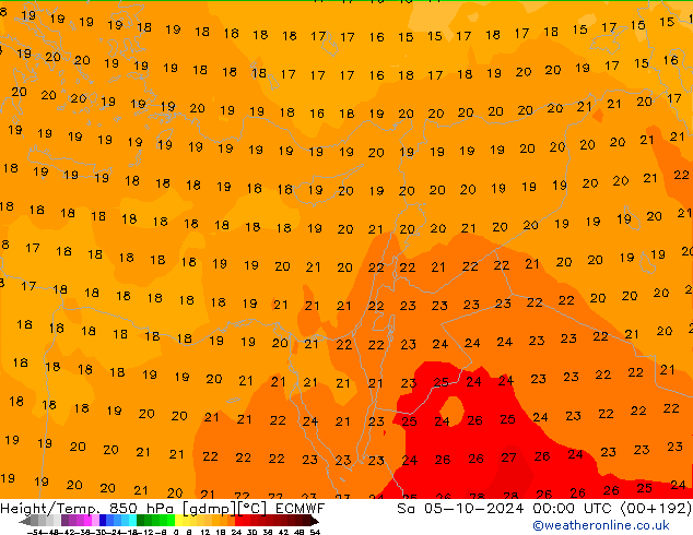 Z500/Rain (+SLP)/Z850 ECMWF Sáb 05.10.2024 00 UTC