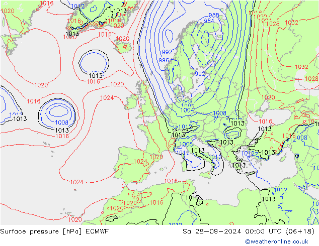 Luchtdruk (Grond) ECMWF za 28.09.2024 00 UTC