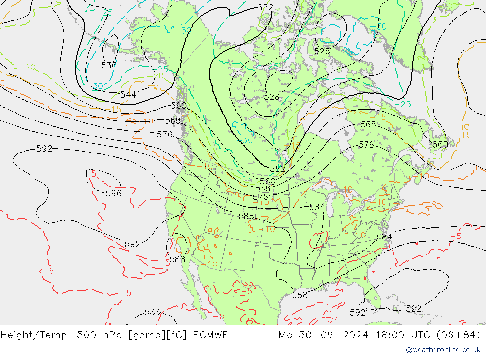 Z500/Regen(+SLP)/Z850 ECMWF ma 30.09.2024 18 UTC