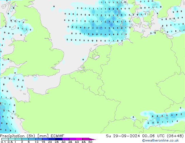 Z500/Rain (+SLP)/Z850 ECMWF 星期日 29.09.2024 06 UTC