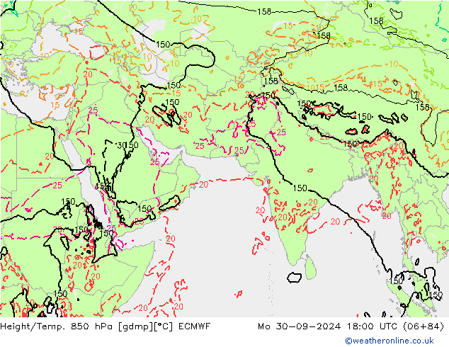 Z500/Rain (+SLP)/Z850 ECMWF 星期一 30.09.2024 18 UTC