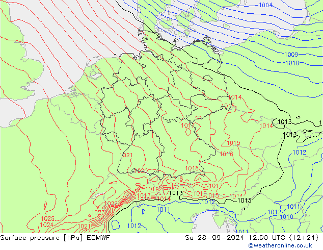 Luchtdruk (Grond) ECMWF za 28.09.2024 12 UTC