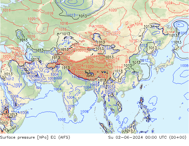 приземное давление EC (AIFS) Вс 02.06.2024 00 UTC