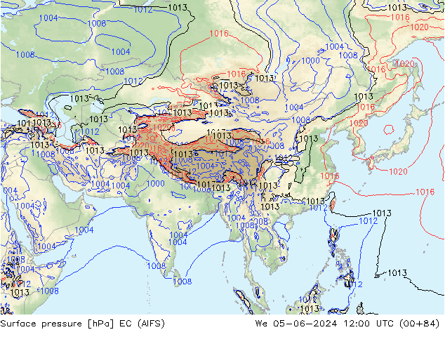 Luchtdruk (Grond) EC (AIFS) wo 05.06.2024 12 UTC