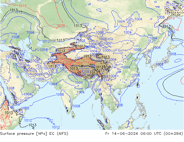 Yer basıncı EC (AIFS) Cu 14.06.2024 06 UTC