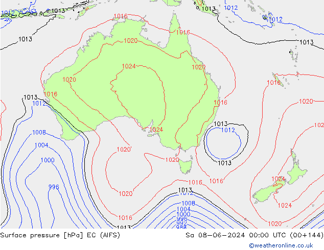 pression de l'air EC (AIFS) sam 08.06.2024 00 UTC