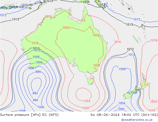 Luchtdruk (Grond) EC (AIFS) za 08.06.2024 18 UTC