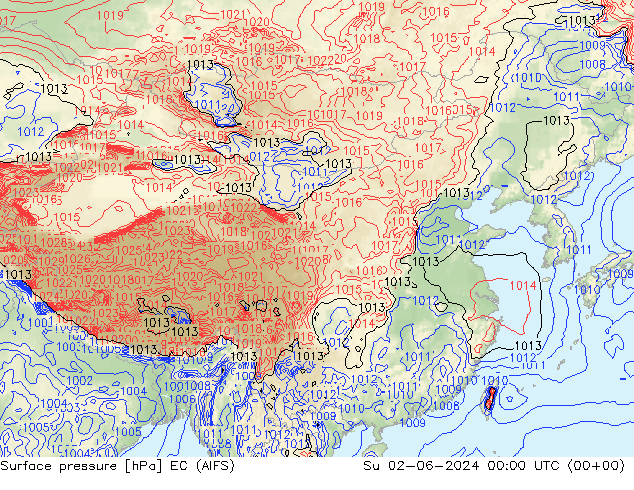 地面气压 EC (AIFS) 星期日 02.06.2024 00 UTC