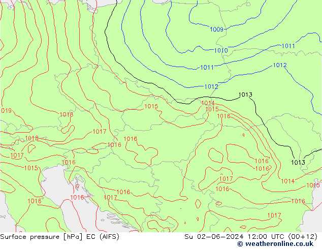 pression de l'air EC (AIFS) dim 02.06.2024 12 UTC