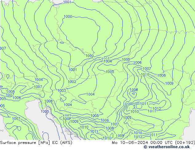 pressão do solo EC (AIFS) Seg 10.06.2024 00 UTC
